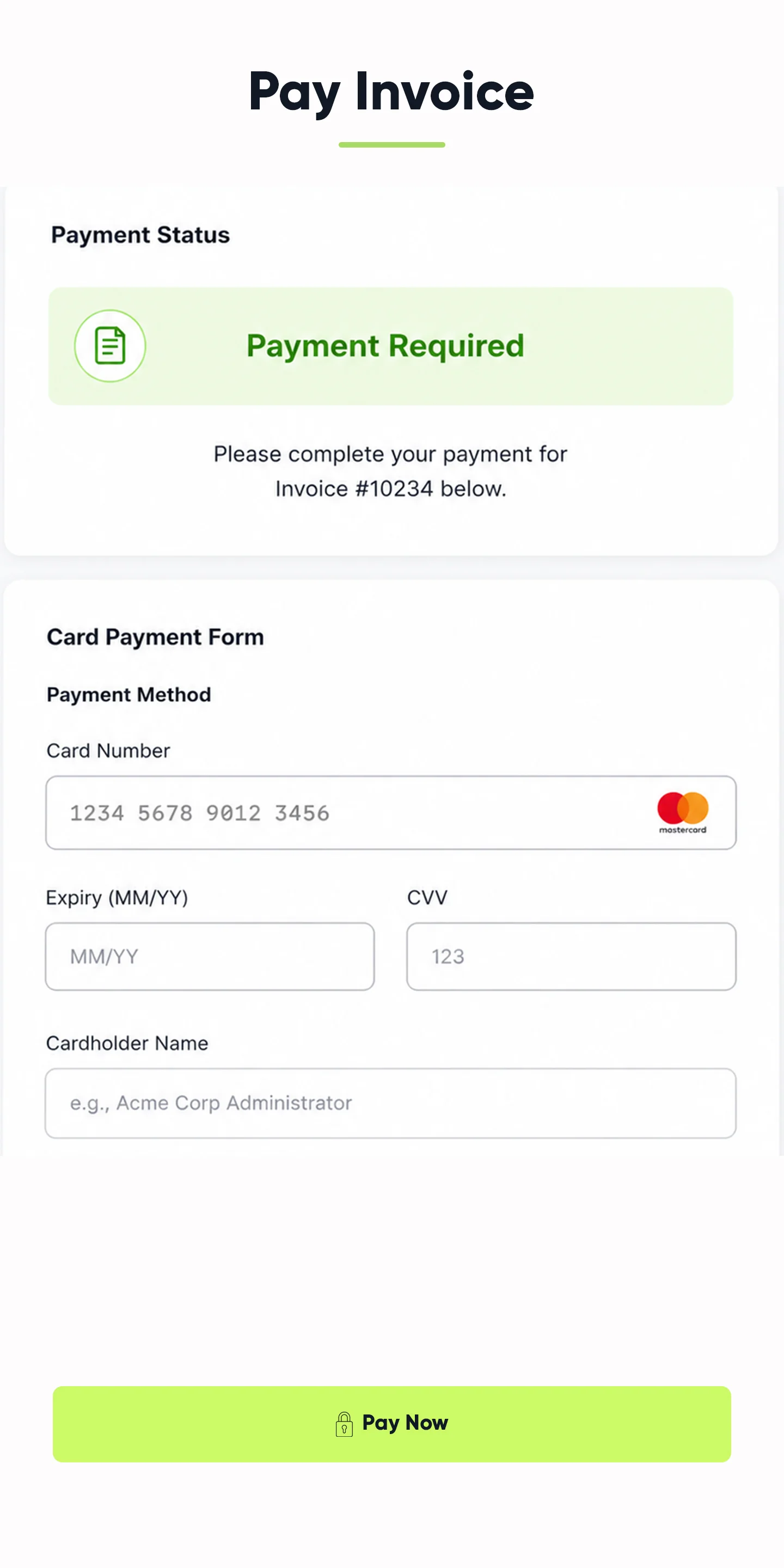 Step 3: Client pays securely online